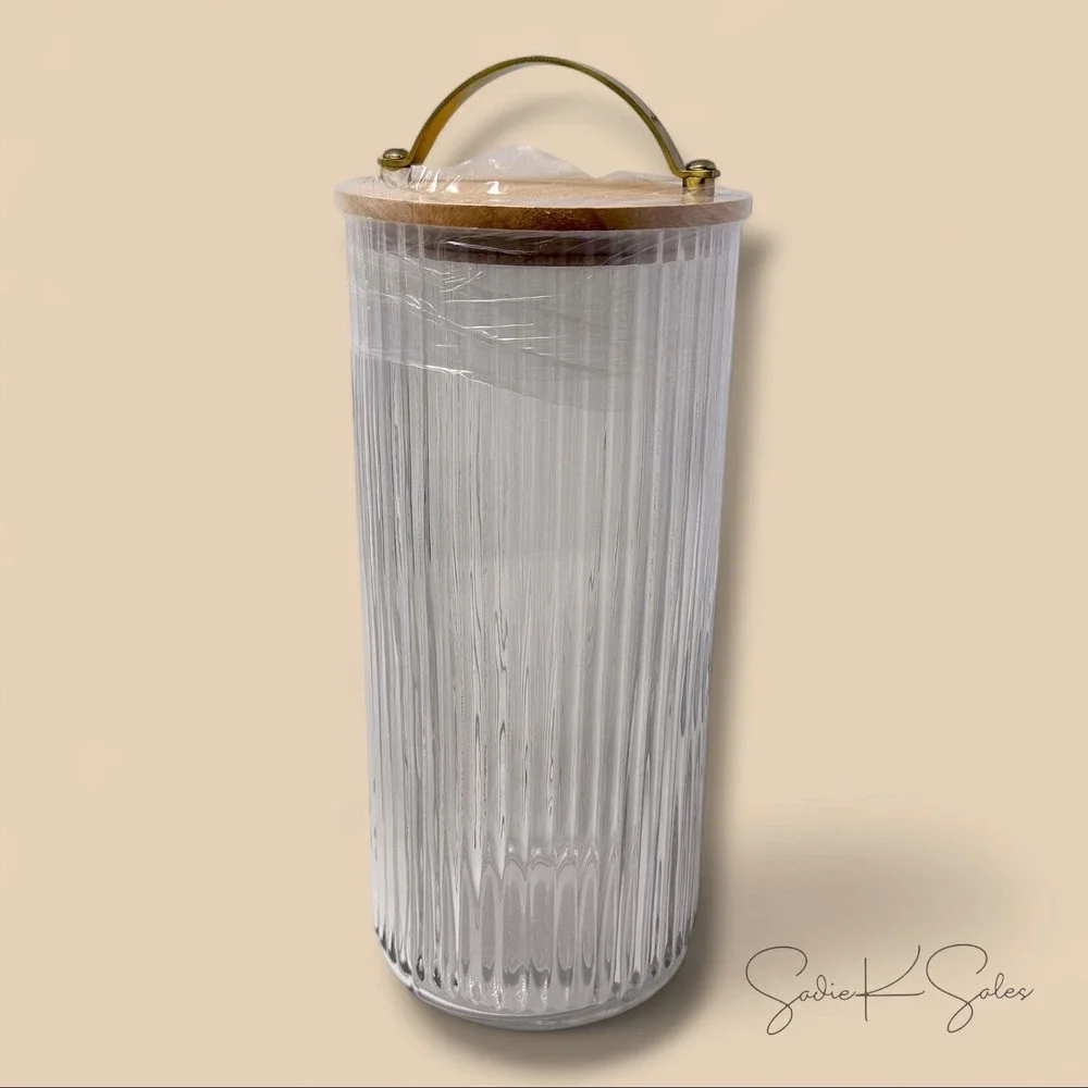 80oz Fluted Glass Storage Canister with Wood Lid - Hearth & Hand Magnolia Target